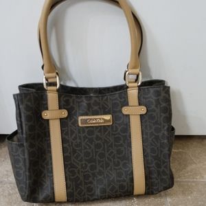 Tan and Brown Calvin Klein purse
